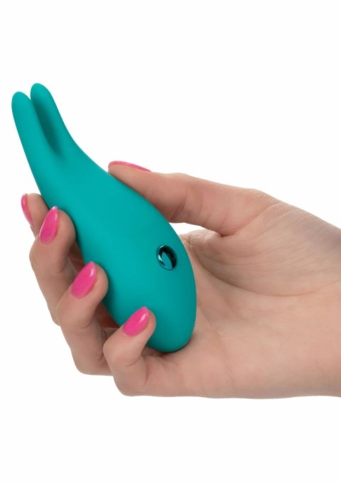 CalExotics Pixies Bunny silikonowy mini masażer dwustronny 10 trybow fioletowy