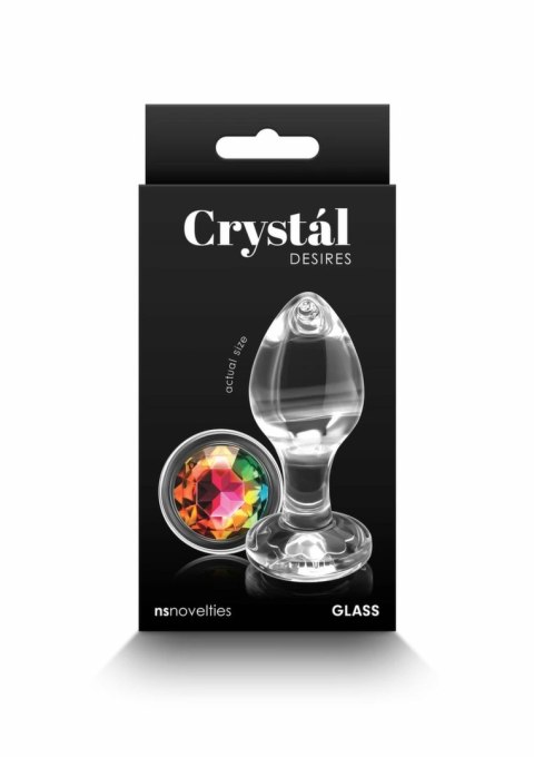 Crystal Desires Rainbow Gem Medium - szklany korek z kolorowym kryształem