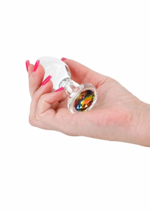 Crystal Desires Rainbow Gem Medium - szklany korek z kolorowym kryształem