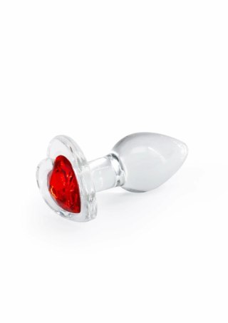 Crystal Desires Red Heart Small - szklany korek dekoracyjny z sercem