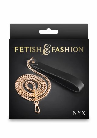 Fetish & Fashion Nyx Leash smycz z miękkim uchwytem złoty łańcuch