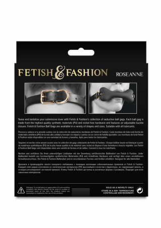 Fetish & Fashion Roseanne Gag - anatomiczny knebel z regulacją PU czarny