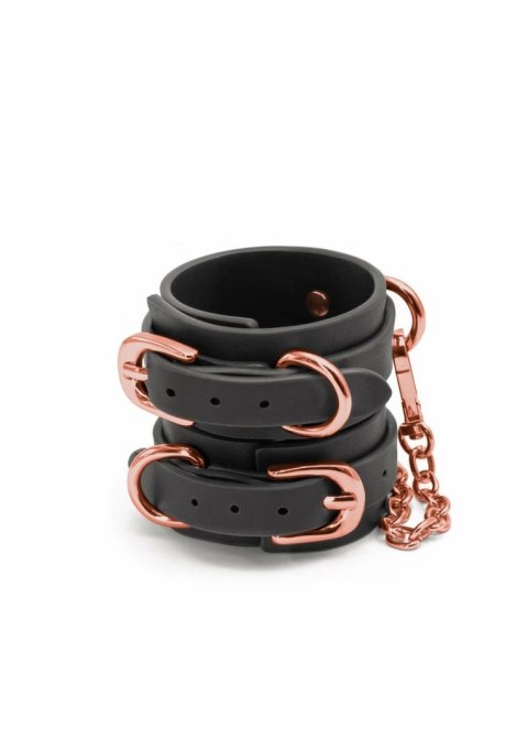 NS Novelties Bondage Couture Wrist Cuffs eleganckie kajdanki granatowe
