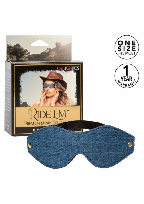 Ride Em Denim Eye Mask opaska na oczy z miękkiego denimu podwojnie wyściełana