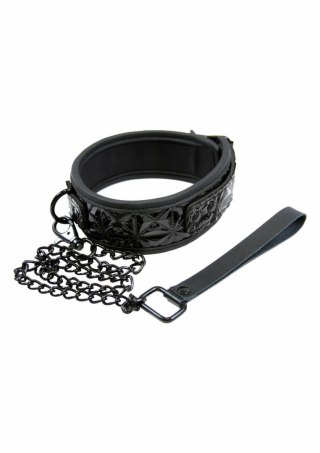 Sportsheets Collar regulowany z neoprenu z odpinaną smyczą czarny