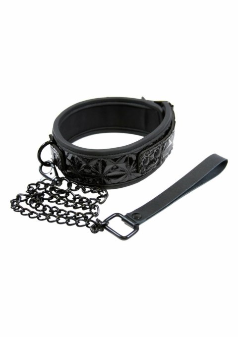 Sportsheets Collar regulowany z neoprenu z odpinaną smyczą czarny
