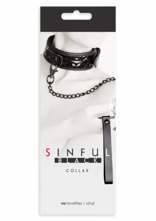 Sportsheets Collar regulowany z neoprenu z odpinaną smyczą czarny