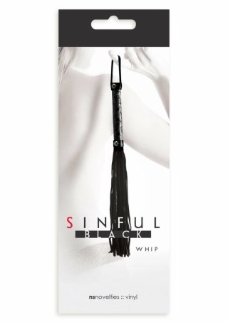 Sportsheets Whip czarny bat z winylu i skory 45 cm