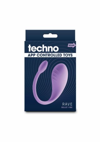 Techno Rave silikonowy model intymny z aplikacją, 10 trybow, fioletowy