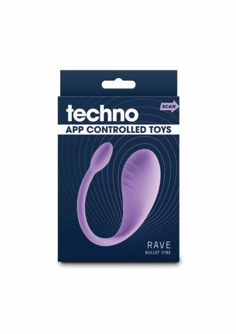 Techno Rave silikonowy model intymny z aplikacją, 10 trybow, fioletowy
