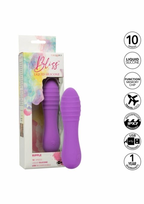CalExotics Bliss Ripple masażer silikonowy 10 trybow IPX7 USB czarny