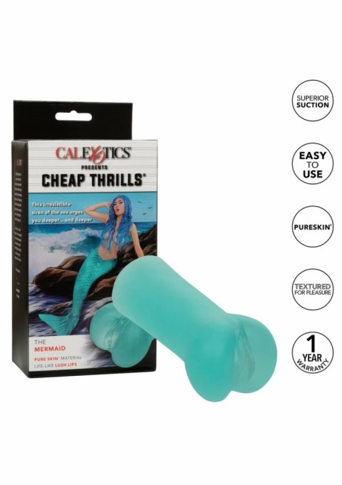 CalExotics Cheap Thrills The Mermaid maszyna intymna Pure Skin, kompaktowa, 12 cm