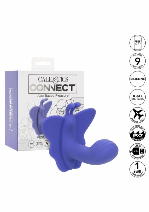 CalExotics Connect Venus Butterfly - silikonowy model z aplikacją, fioletowy