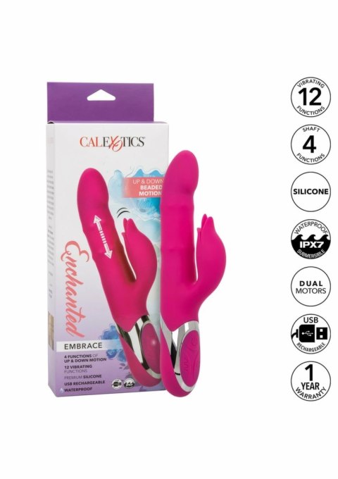 CalExotics Enchanted Embrace podwojny stymulator silikonowy IPX7 USB fioletowy