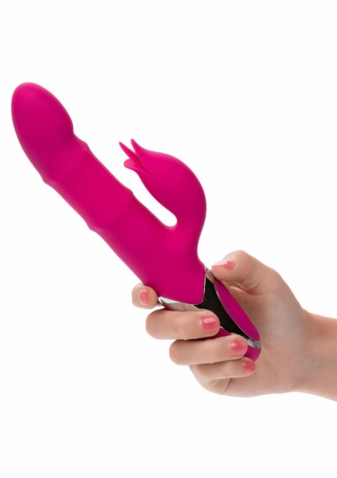 CalExotics Enchanted Embrace podwojny stymulator silikonowy IPX7 USB fioletowy