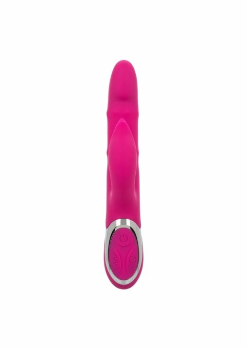 CalExotics Enchanted Embrace podwojny stymulator silikonowy IPX7 USB fioletowy