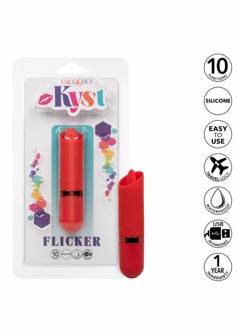CalExotics Kyst Flicker mini masażer silikonowy z funkcją pamięci, kompaktowy