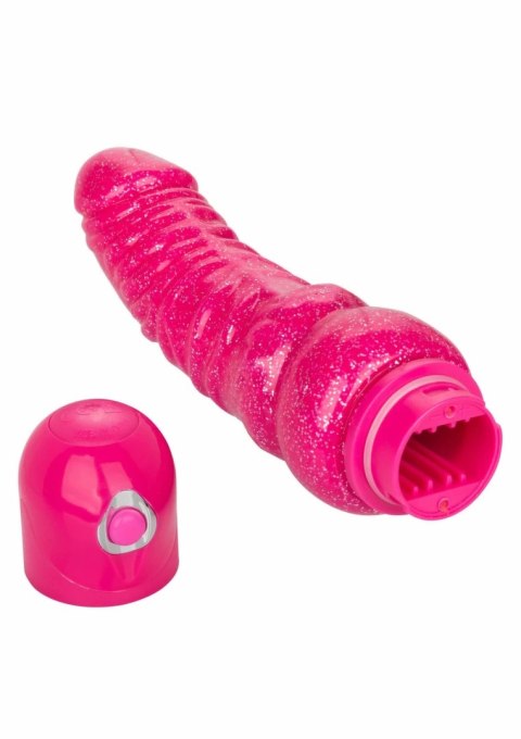 CalExotics Lady Boner Bendable Vibrator rożowy elastyczny model z brokatem