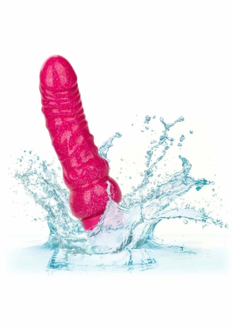 CalExotics Lady Boner Bendable Vibrator rożowy elastyczny model z brokatem