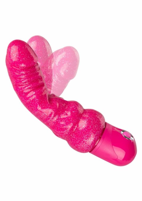 CalExotics Lady Boner Bendable Vibrator rożowy elastyczny model z brokatem
