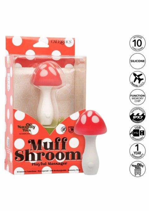 CalExotics Naughty Bits Muff Shroom Playful Massager mini, 10 trybow, fioletowy
