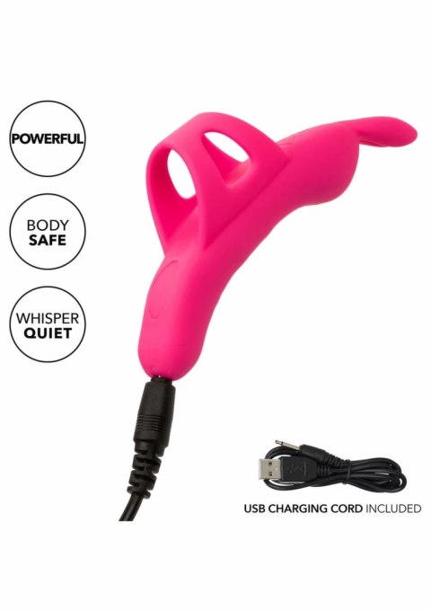 CalExotics Neon Vibes The Flirty Vibrator silikonowy model z uszkami, fioletowy