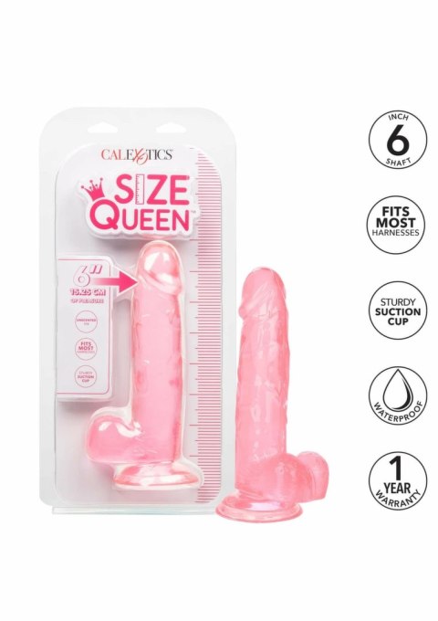 CalExotics Queen Size Dong 6 inch - model z przyssawką, długość 15 cm, beżowy