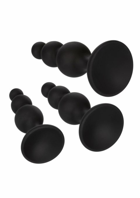 CalExotics Silicone Beaded Anal Kit zestaw silikonowy 3 rozmiary czarny