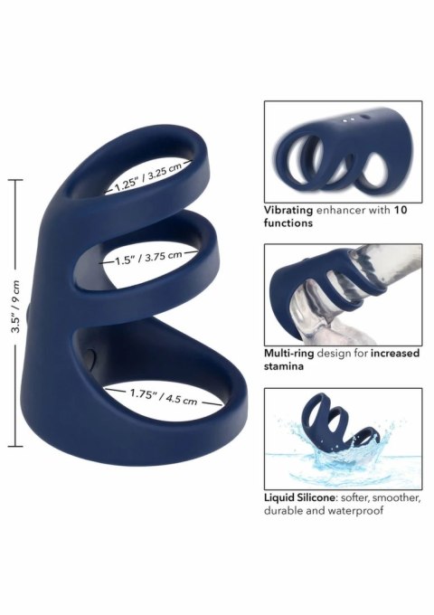 CalExotics Viceroy Rechargeable Triple Cock Cage silikonowy pierścień wibrujący