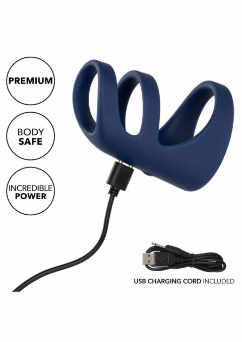 CalExotics Viceroy Rechargeable Triple Cock Cage silikonowy pierścień wibrujący
