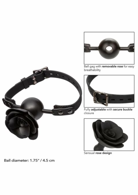 Forbidden Removable Rose Gag silikonowy z odpinaną rożą, regulowany