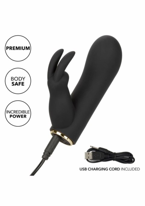 Raven Bunny mini masażer dwufunkcyjny silikonowy IPX7 USB czarny