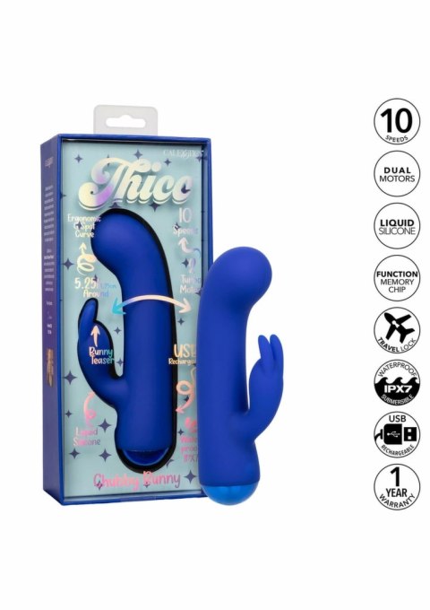 Thicc Chubby Bunny masażer dwusilnikowy, silikonowy, wodoodporny 5,25"