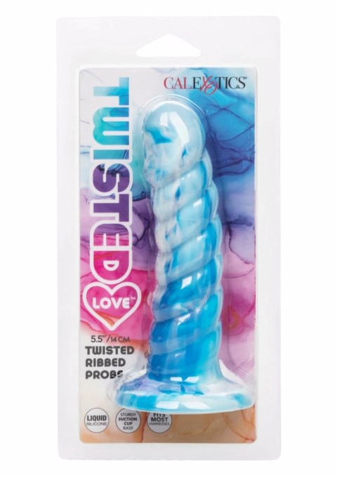 Twisted Love Twisted Ribbed Probe silikonowy z przyssawką czarny