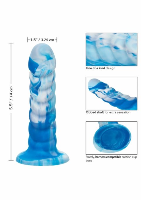 Twisted Love Twisted Ribbed Probe silikonowy z przyssawką czarny