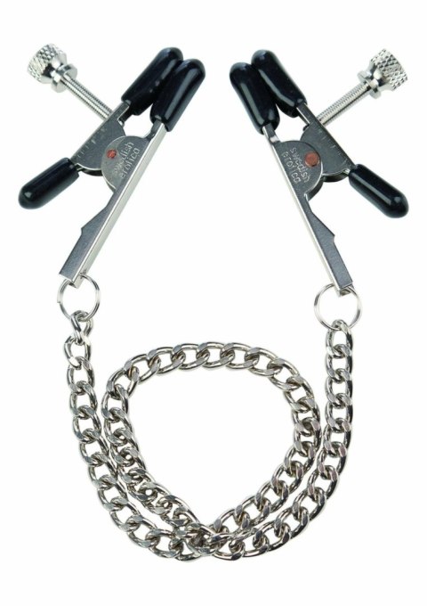 CalExotics Bull Nose Nipple Jewelry regulowane zaciski z łańcuszkiem
