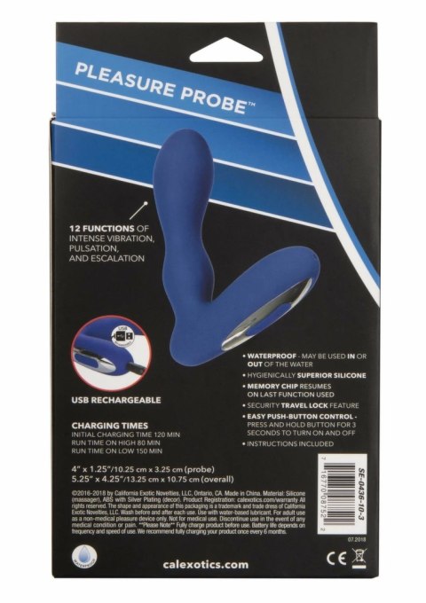 CalExotics Eclipse Pleasure Probe silikonowa sonda intymna bezprzewodowa 12 trybow