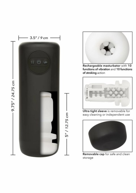 CalExotics Optimum Power Vibrating & Thrusting Stroker IPX7 USB