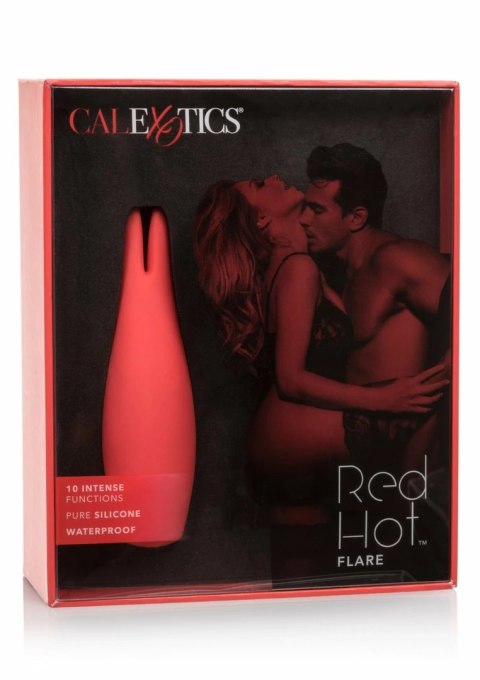 CalExotics Red Hot Flare - kompaktowy masażer silikonowy, 10 trybow