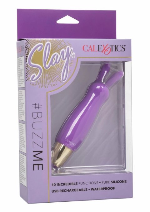 CalExotics Slay Buzz Me mini masażer z uszkami silikonowy fioletowy