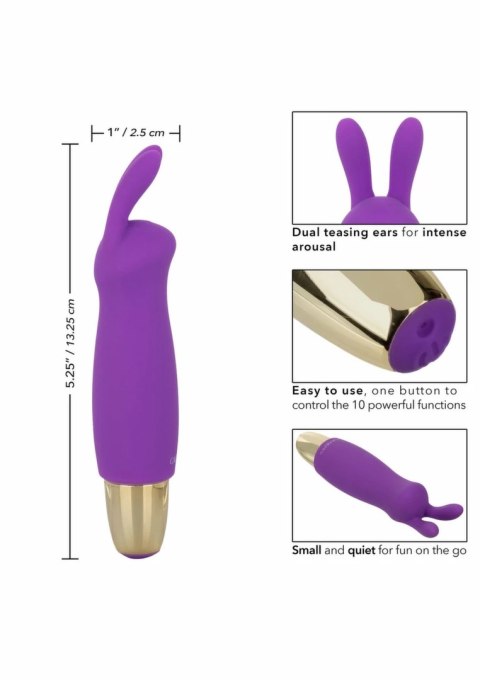 CalExotics Slay Buzz Me mini masażer z uszkami silikonowy fioletowy