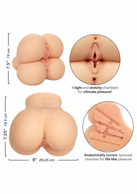 CalExotics Stroke It Double Fuck - anatomiczny model intymny Pure Skin 3,2 kg