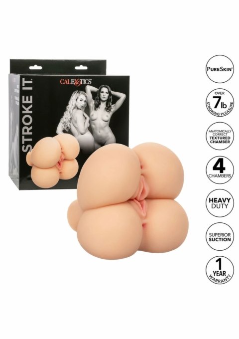 CalExotics Stroke It Double Fuck - anatomiczny model intymny Pure Skin 3,2 kg