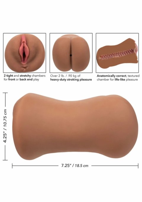 CalExotics Stroke It Dual Entry - podwojny rękaw intymny Pure Skin 2kg