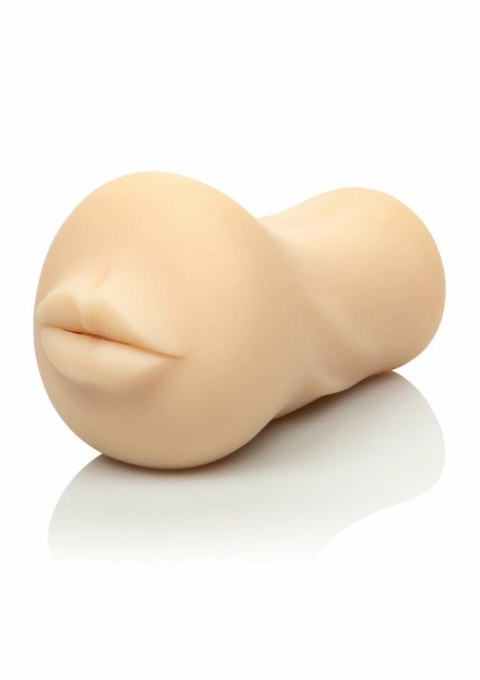 CalExotics Stroke It Mouth - anatomiczna maszyna intymna PureSkin TPR 18 cm