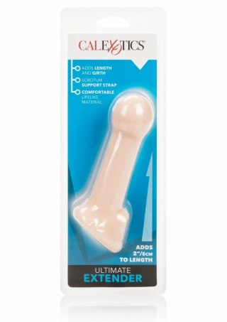 CalExotics Ultimate Extender PureSkin - elastyczny rękaw intymny z paskiem, 20 cm