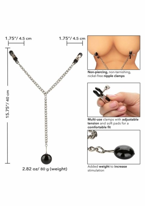 CalExotics Weighted Disc - zaciski z regulacją i obciążeniem na łańcuszku