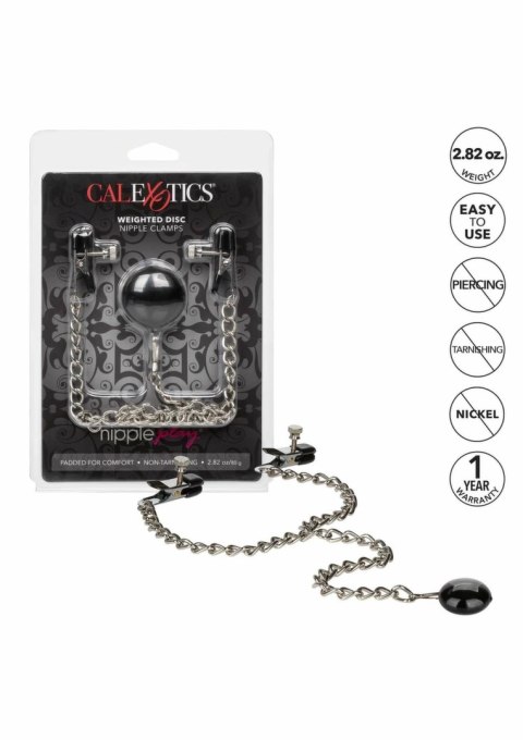 CalExotics Weighted Disc - zaciski z regulacją i obciążeniem na łańcuszku