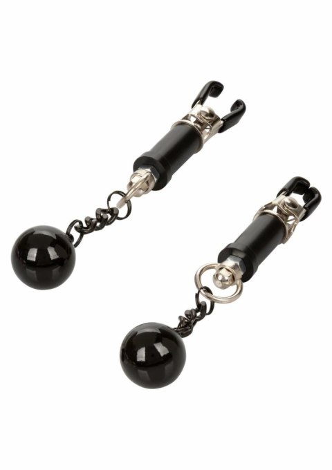 CalExotics Weighted Twist Nipple Clamps regulowane z obciążeniem 2 szt.