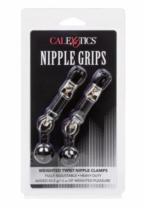CalExotics Weighted Twist Nipple Clamps regulowane z obciążeniem 2 szt.